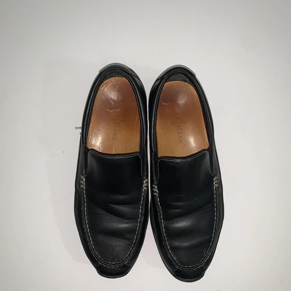 Cole Haan Shoes Mens Size 8 Black Leather Slip On Loafers Casual